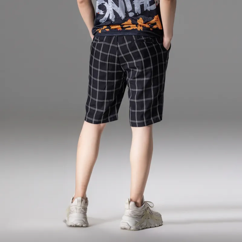 Pin Li Casual Shorts Men's Black-4