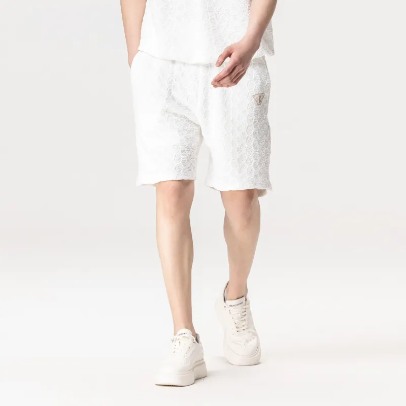 Pin Li Casual Shorts Men's White-5