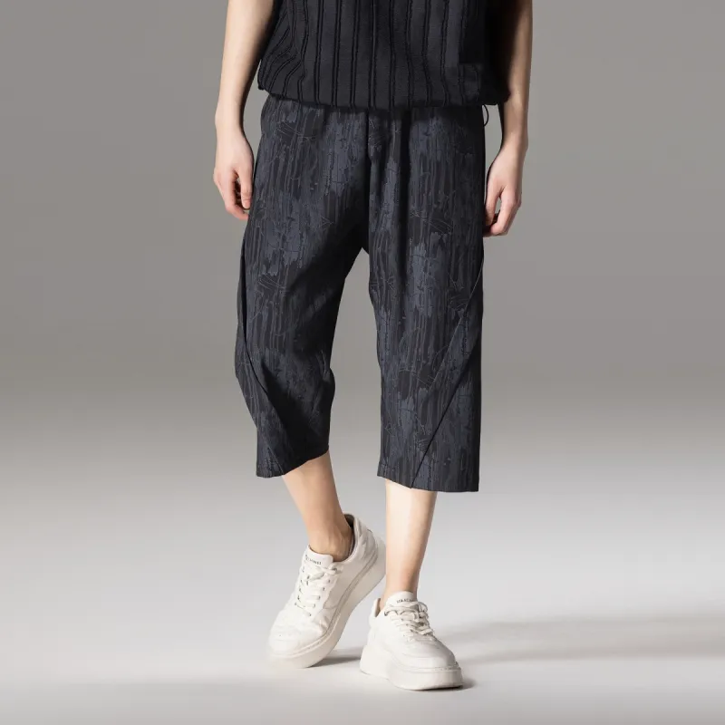 Pin Li Casual Shorts Men's Black-6