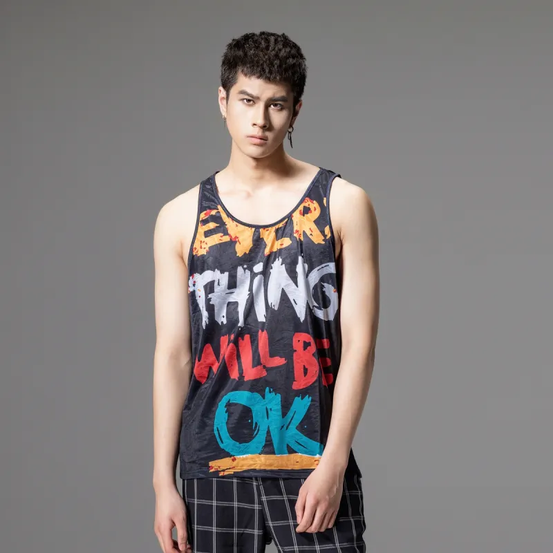 Pin Li Tank Tops Men Black-2