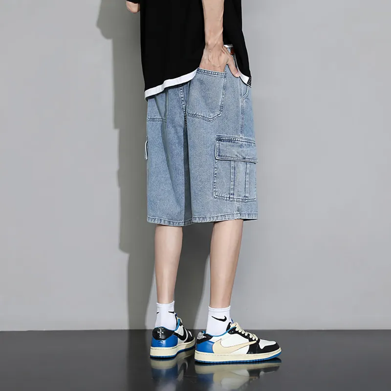 NONEVENT Denim Shorts Unisex Blue-6
