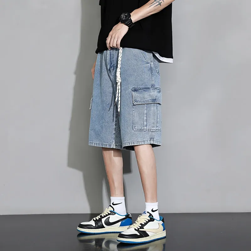 NONEVENT Denim Shorts Unisex Blue-2