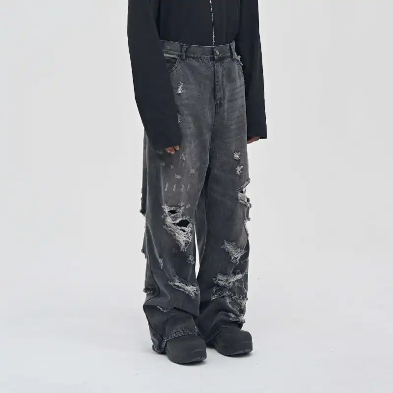 NONEVENT Jeans Unisex Black Gray-2