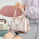 Teenie Weenie PU Leather Pillow Bag Boston Bag Crossbody Bag Small Size Women's Brown