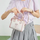 Teenie Weenie PU Leather Pillow Bag Boston Bag Crossbody Bag Small Size Women's Brown