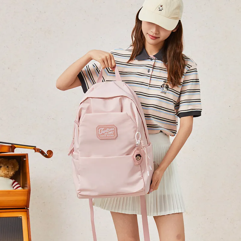 Teenie Weenie Fabric Backpack Women's Blue/Pink/Beige Apricot-11