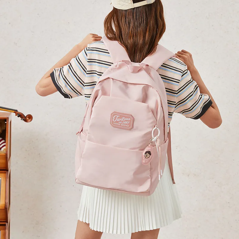 Teenie Weenie Fabric Backpack Women's Blue/Pink/Beige Apricot-9