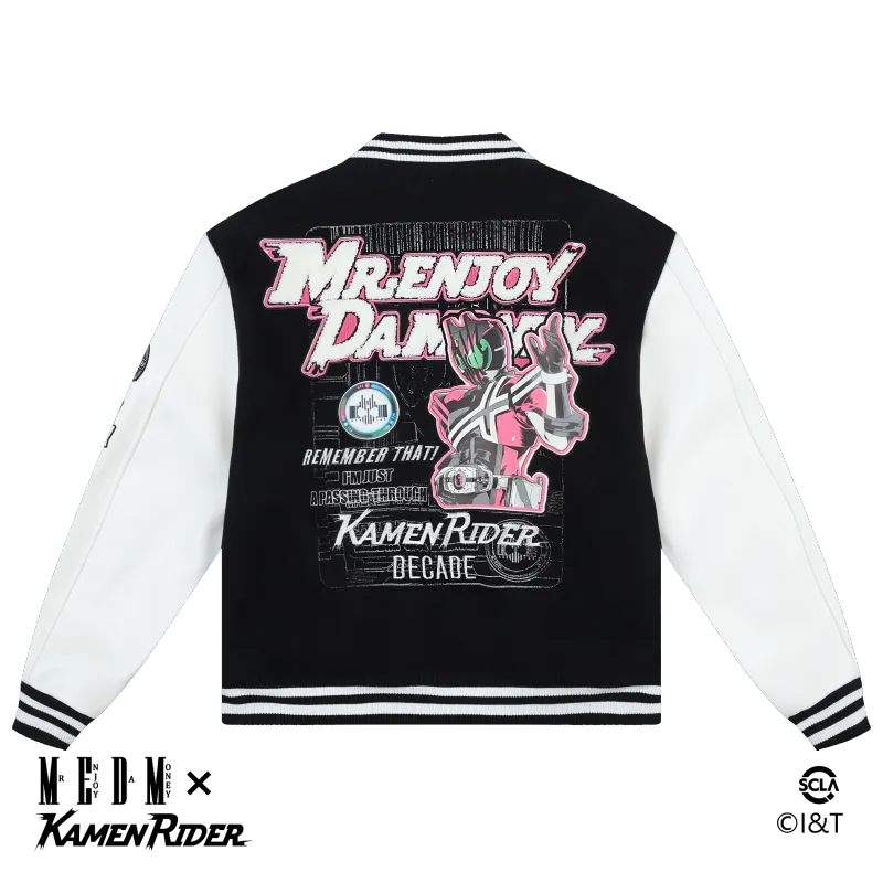 MEDM x JIAMIANQISHI,LIANMINGKUAN MEDMx Kamen Rider Collaboration Collection FW24 Baseball Jacket Unisex Black-1