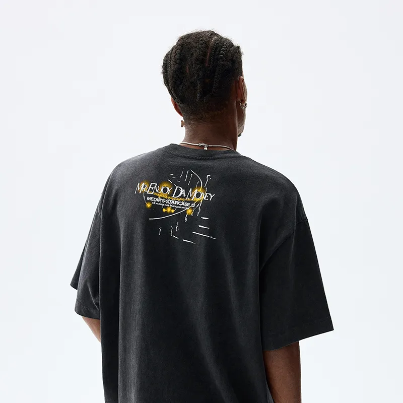 MR.ENJOYDA MONEY T Shirts Unisex Washed Black-3