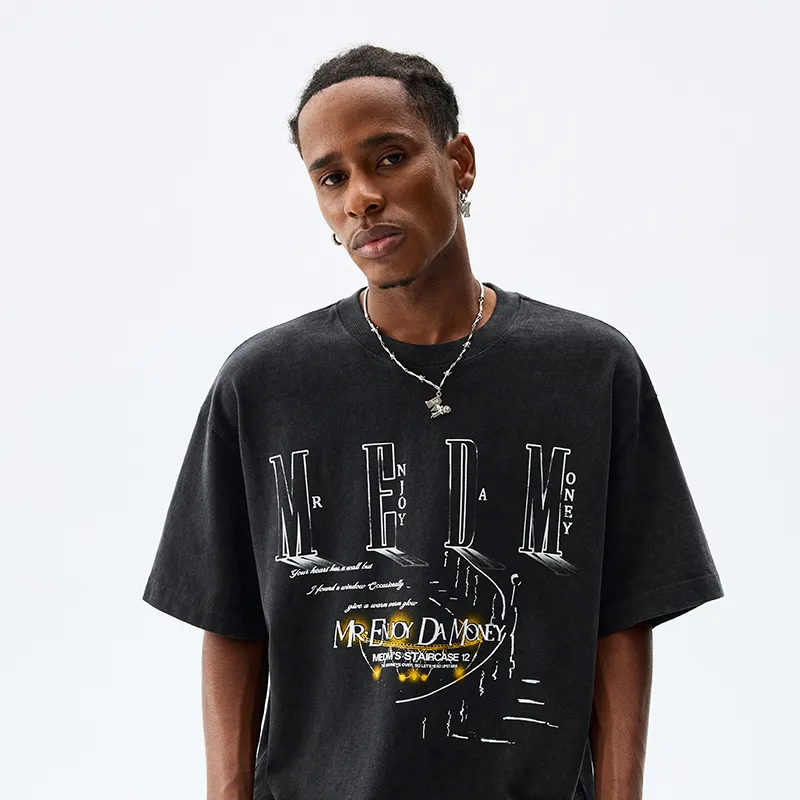 MR.ENJOYDA MONEY T Shirts Unisex Washed Black-2