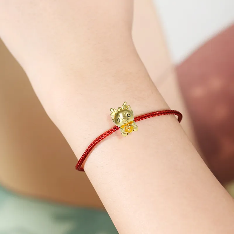 LOULANBOWUGUAN Chinese Fashion Trend Cultural Creativity Design 999 Solid Gold Fixed Price Gold Bracelet Unisex-5