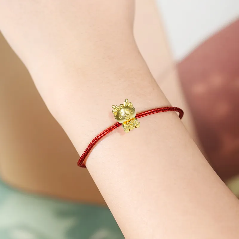 LOULANBOWUGUAN Chinese Fashion Trend Cultural Creativity Design 999 Solid Gold Fixed Price Gold Bracelet Unisex-2