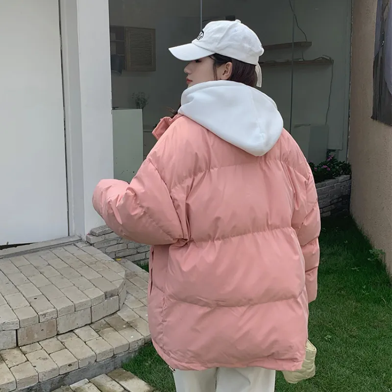 OYANXI Handsome Puffer Jacket Korean Style Trendy Couple Set Loose Fit Puffer Jacket Women's Multicolor-1