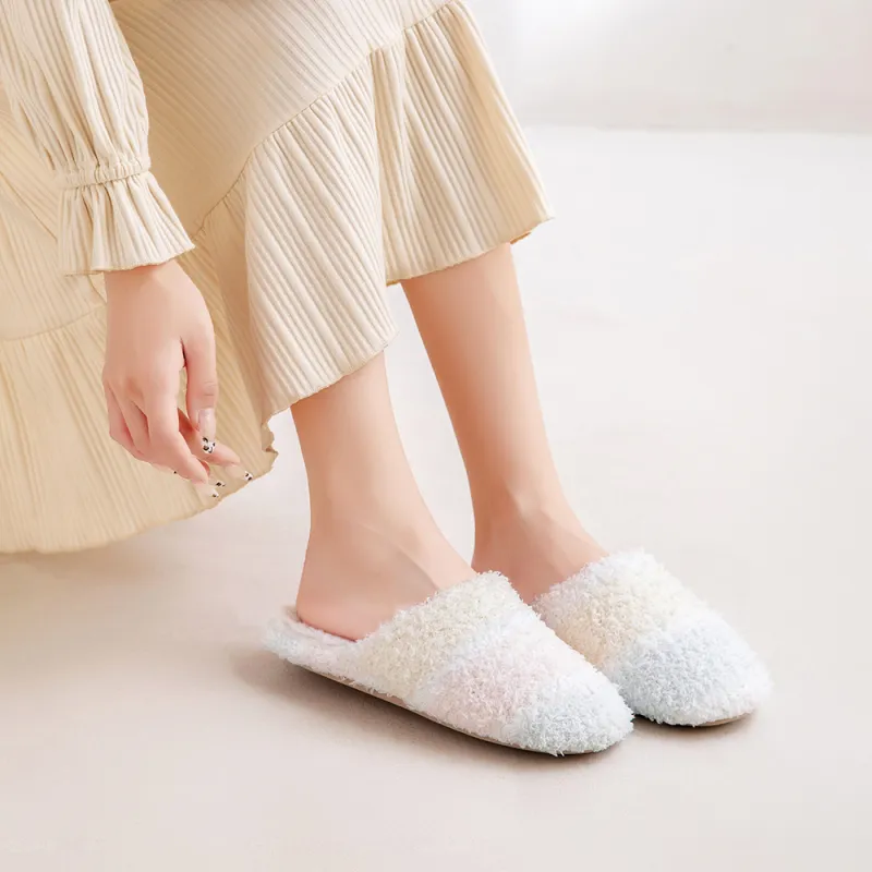 Art Halluci Gradient Soft Home Slippers Comfortable Casual Choice Creating A Warm Home Atmosphere-4