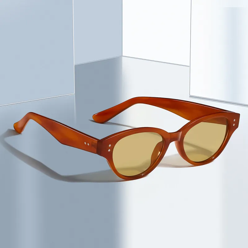 HELMER PC Irregular Shape Sunglasses Unisex Caramel Orange, Shuikong Black, Dusty Pink, Solid White-1