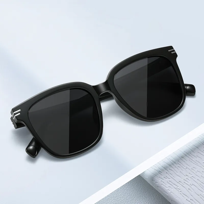 HELMER Square Sunglasses Unisex Black-2