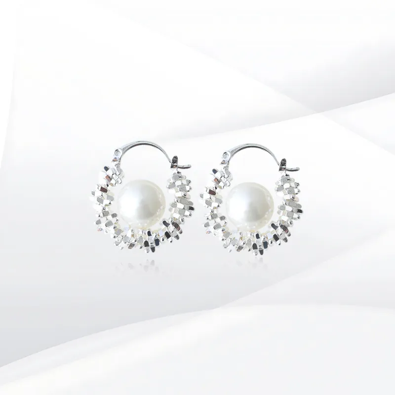 SHEEHHYY Alloy/Faux Pearl Stud Earrings Unisex-2