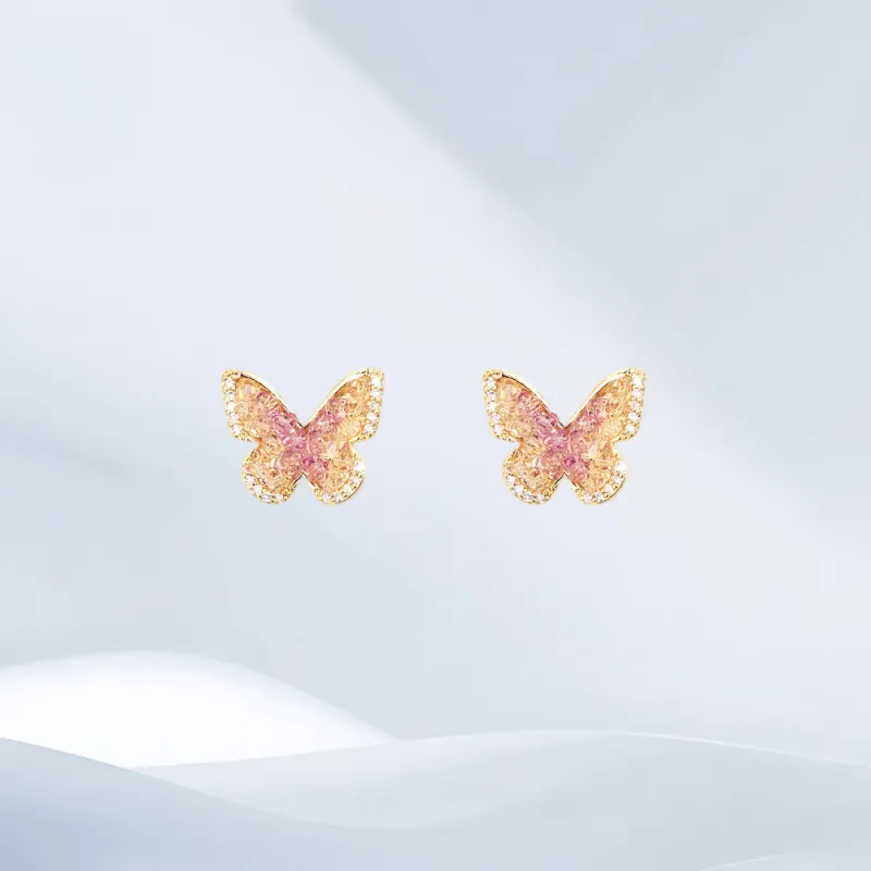 SHEEHHYY Faux Crystal Stud Earrings Unisex-3