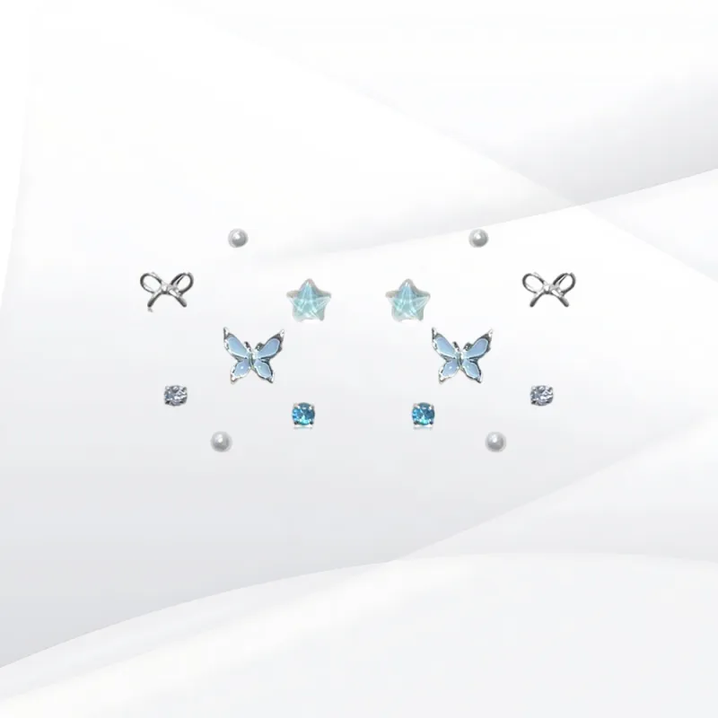 SHEEHHYY Alloy Stud Earrings Women's-2