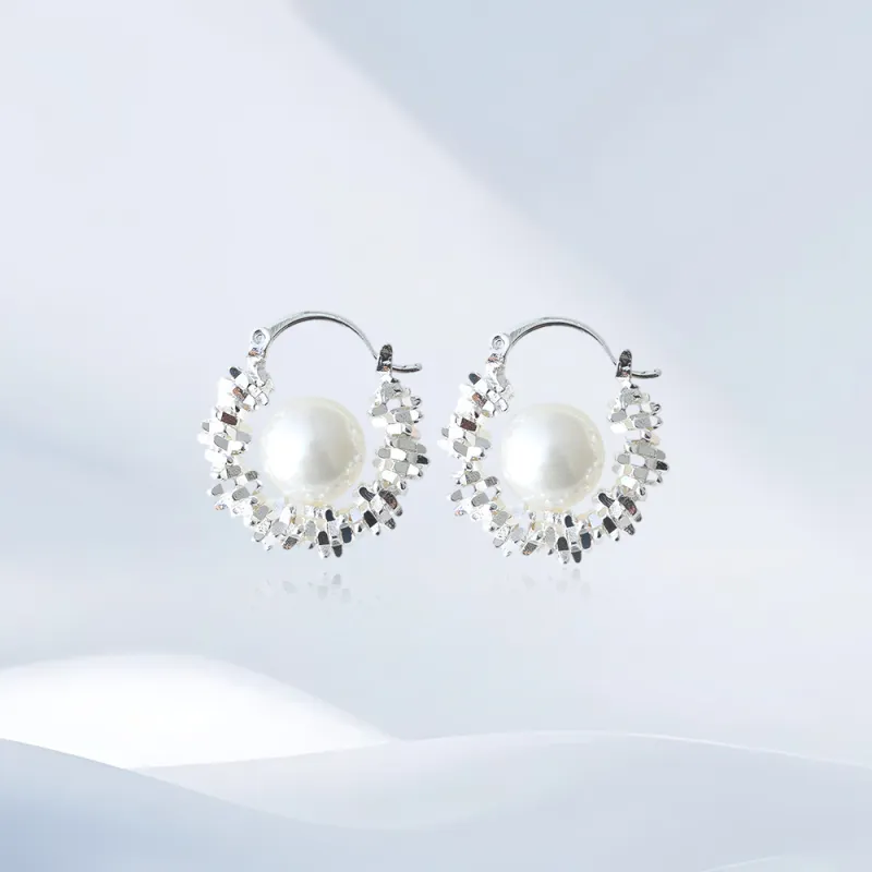 SHEEHHYY Alloy/Faux Pearl Stud Earrings Unisex-1