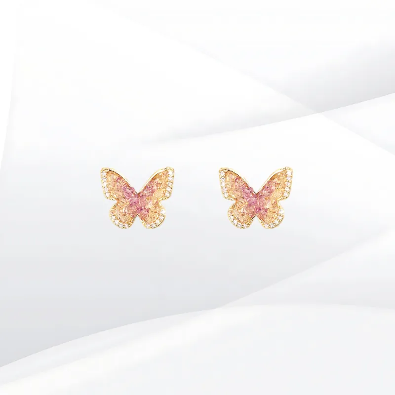 SHEEHHYY Faux Crystal Stud Earrings Unisex-2