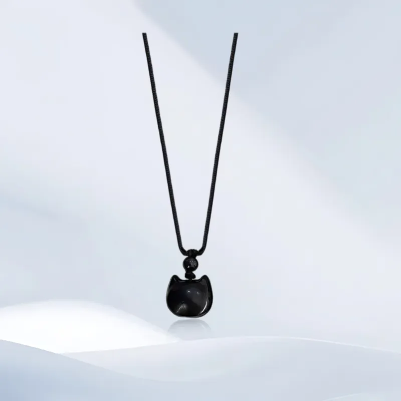 SHEEHHYY Obsidian Necklaces Unisex-2