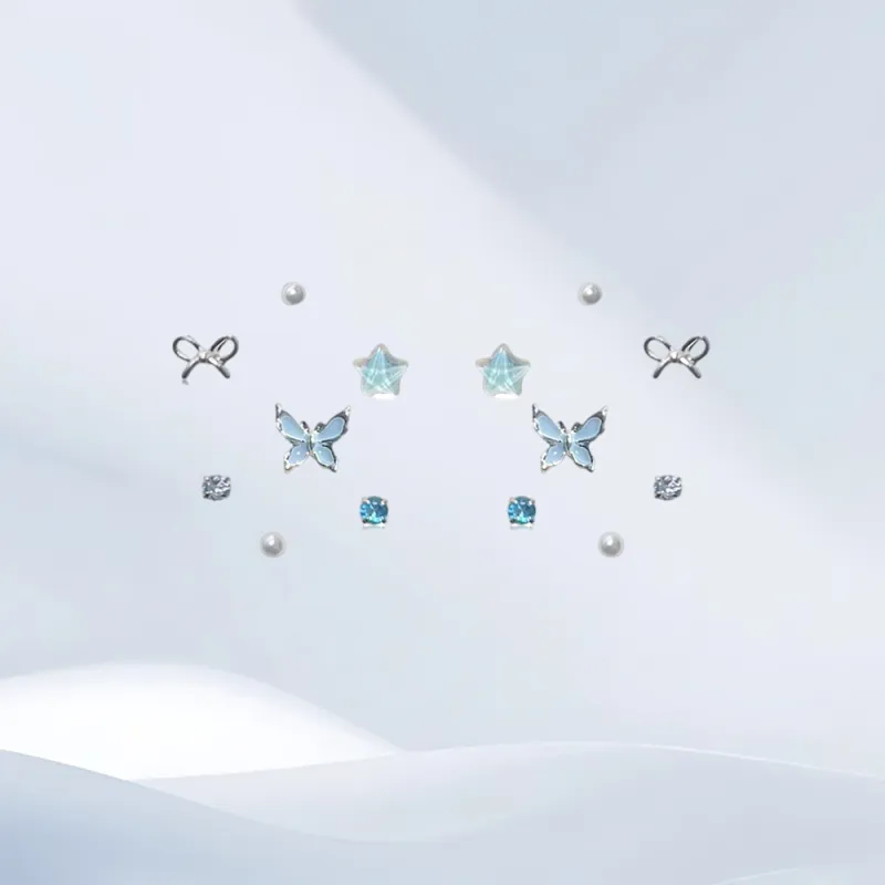 SHEEHHYY Alloy Stud Earrings Women's-1