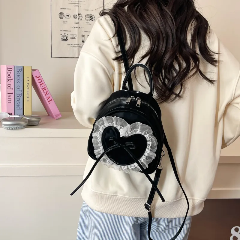 RIVMIND PU Backpack Women's Pink/Blue/Black-13