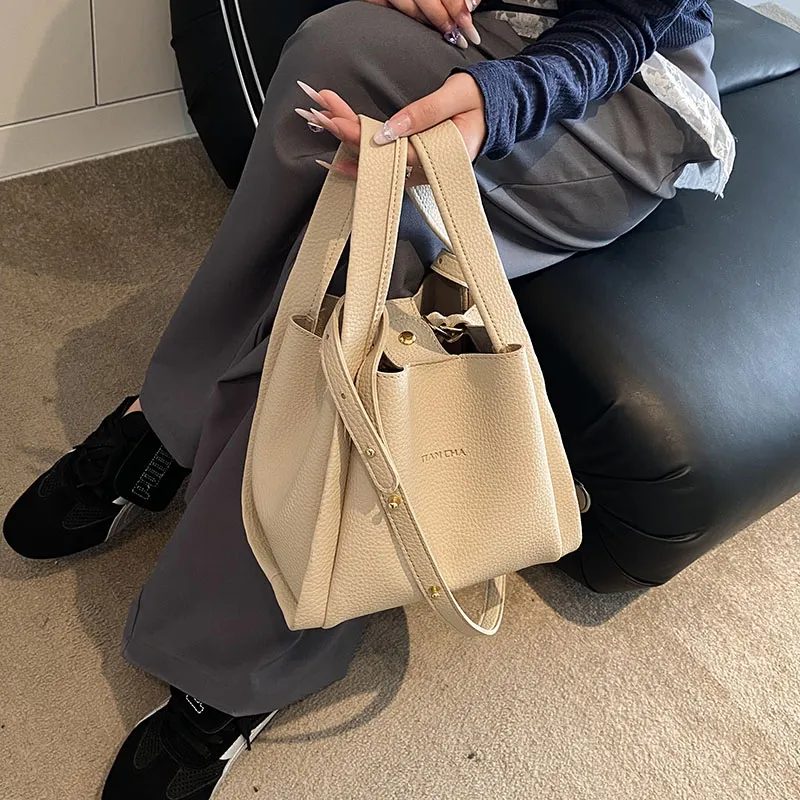 RIVMIND PU Handbag Women's Beige/Apricot/Black/Elephant Gray-8