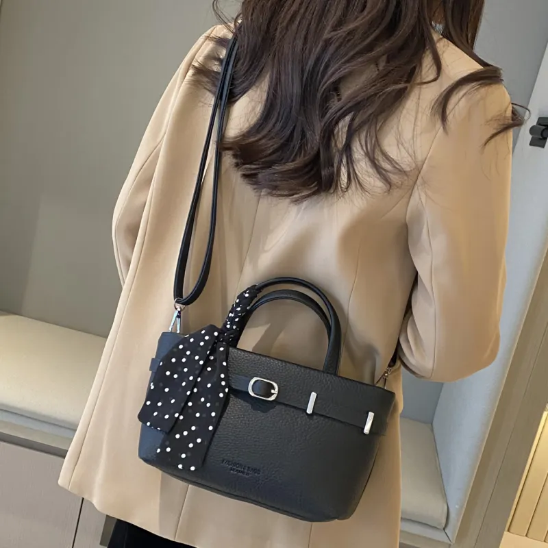 RIVMIND PU Handbag Women's White/Gray/Black/Apricot/Khaki/Coffee-11