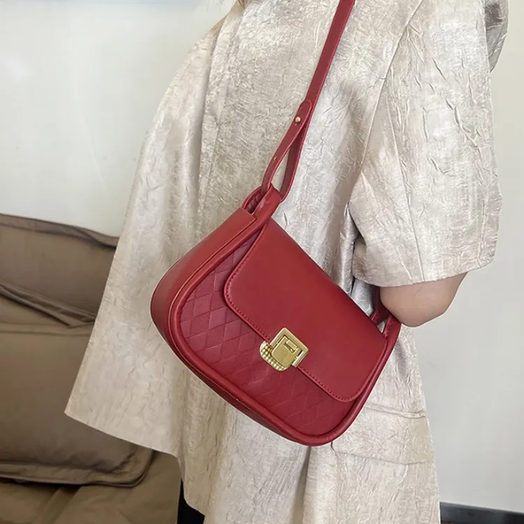 RIVMIND PU Crossbody Bag Regular Women's White/Black/Red/Brown/Green-14