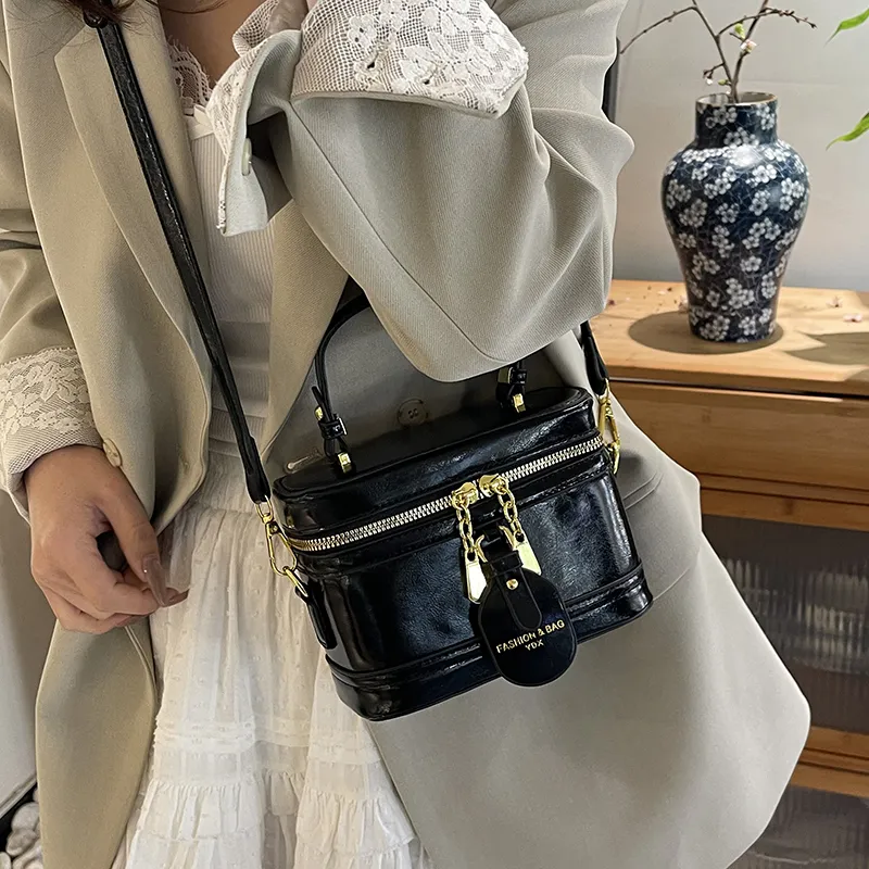 RIVMIND PU One Shoulder Handbag Women's Beige/Burgundy/Coffee/Black-20