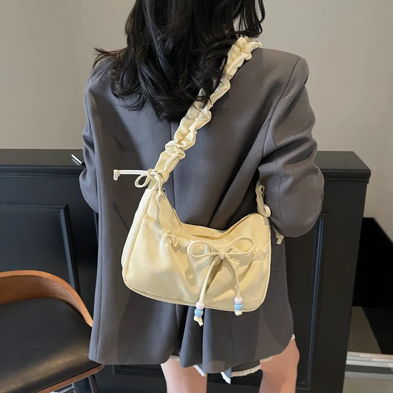 RIVMIND PU Shoulder Bag Regular Women's Ecru/Pink/Yellow/Silver/Black-19