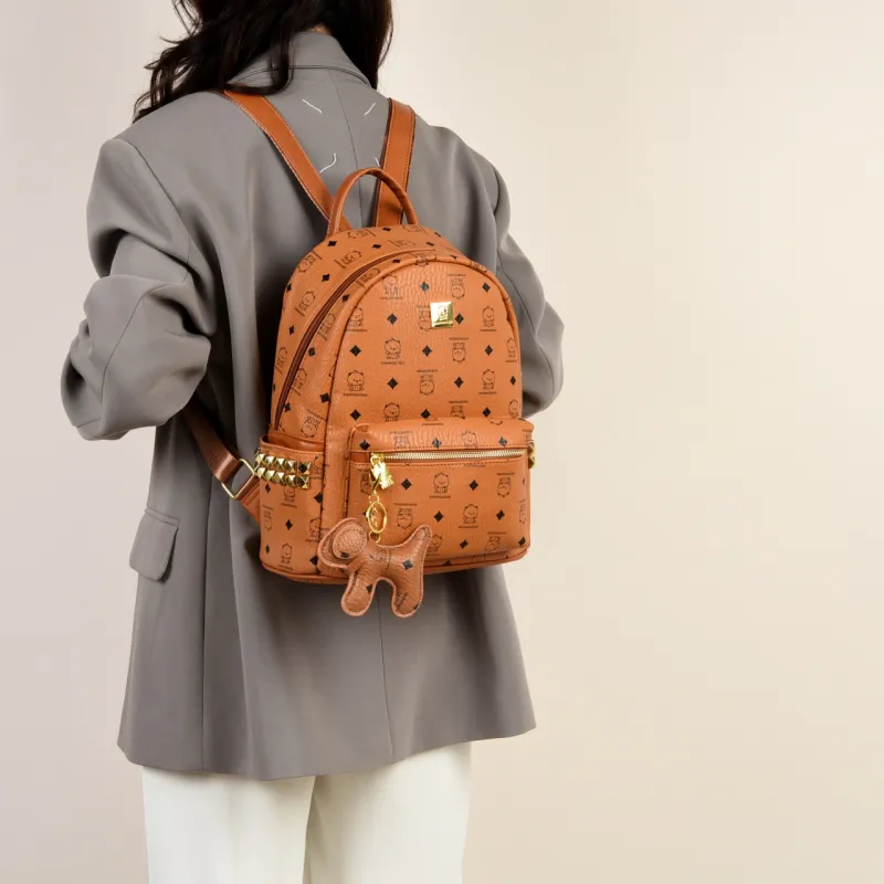 RIVMIND PU Backpack Women's White/Black/Yellow/Pink-13