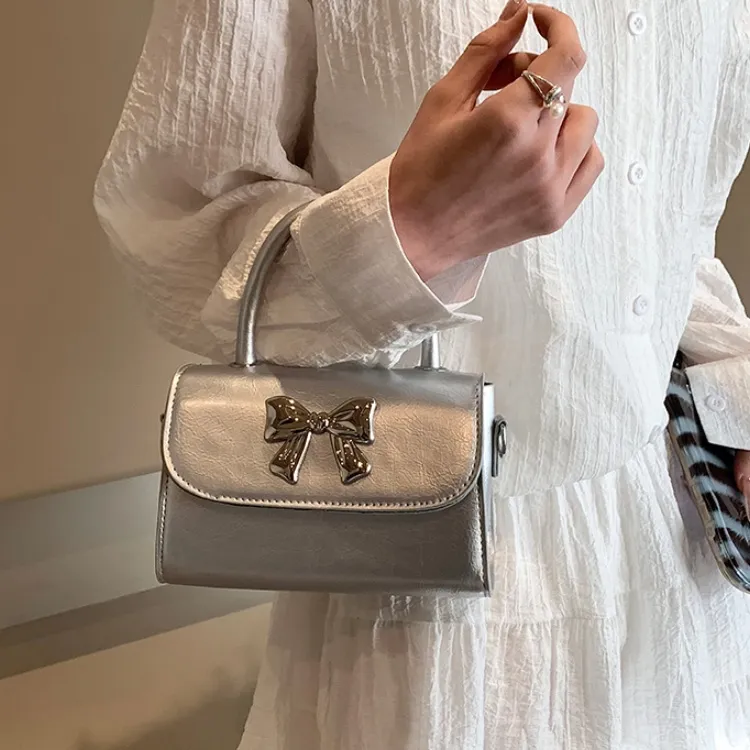 RIVMIND PU Handbag Regular Women's White/Silver/Black/Pink-6