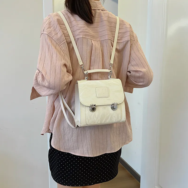 RIVMIND PU Backpack Women's White/Silver/Black/Pink-1