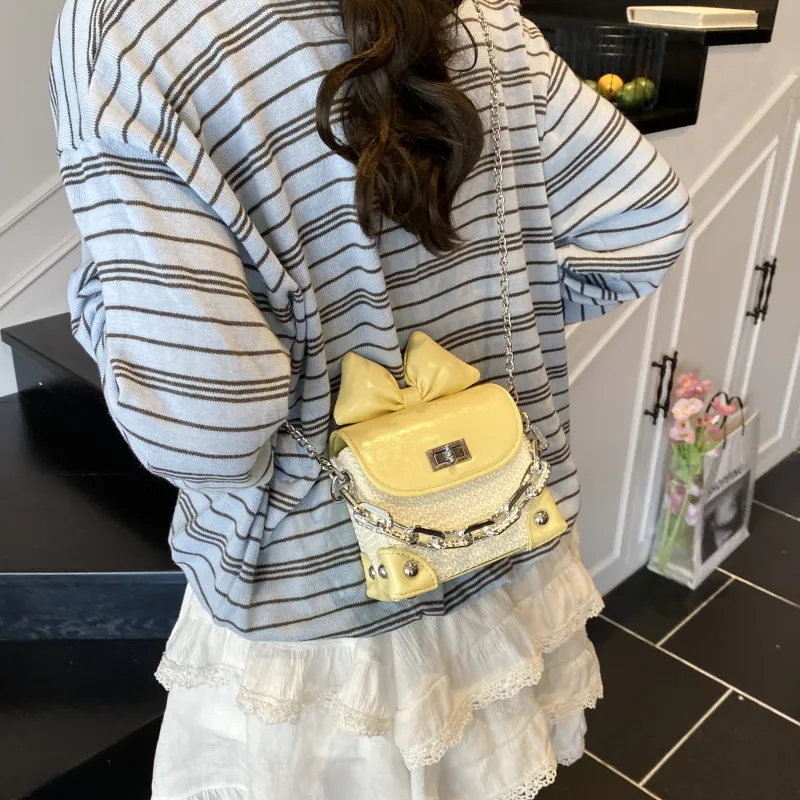 RIVMIND PU Handbag Women's White/Pink/Yellow-16