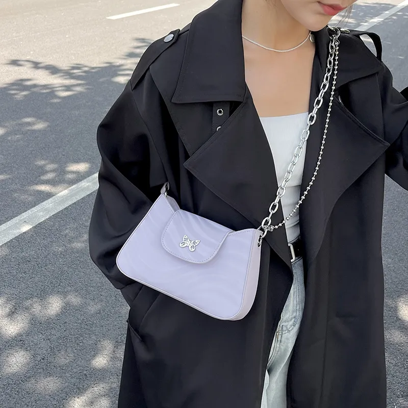 RIVMIND PU Shoulder Bag, Handbag Women's White/Silver/Black/Purple-17