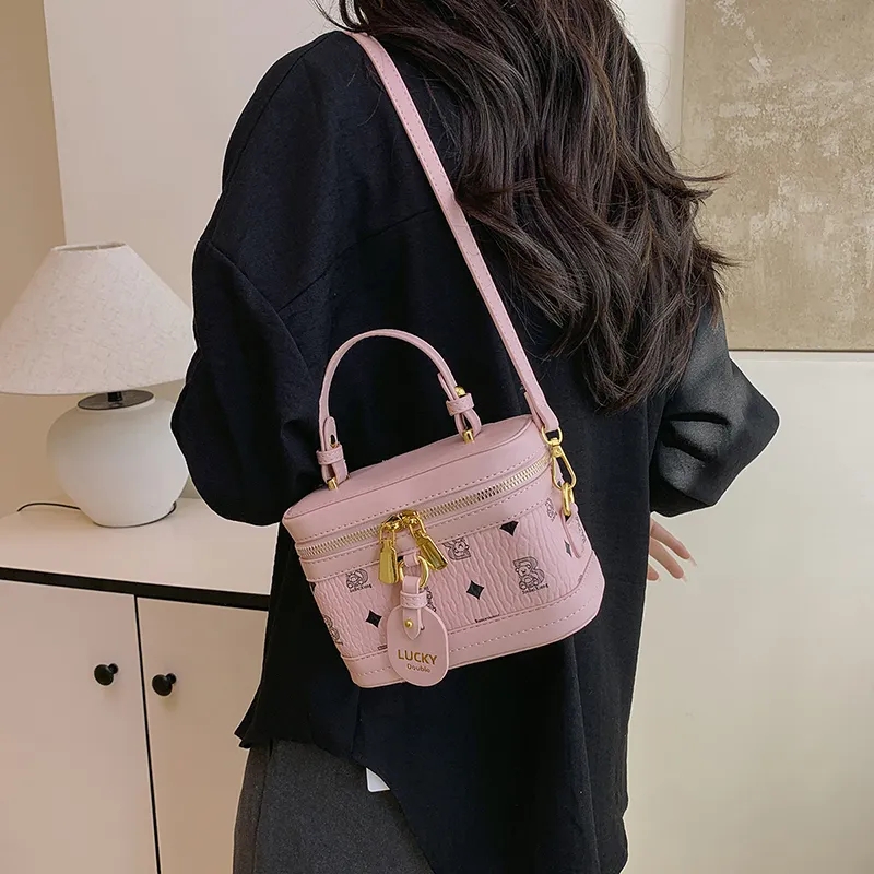 RIVMIND PU One Shoulder Handbag Women's Pink/Brown/White/Black-9