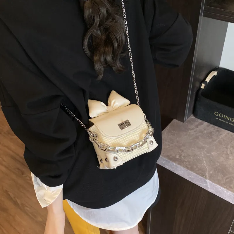 RIVMIND PU Handbag Women's White/Pink/Yellow-3
