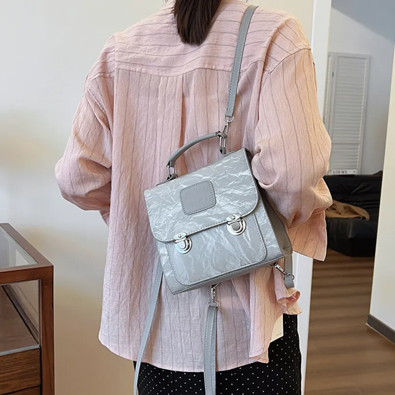 RIVMIND PU Backpack Women's White/Silver/Black/Pink-7