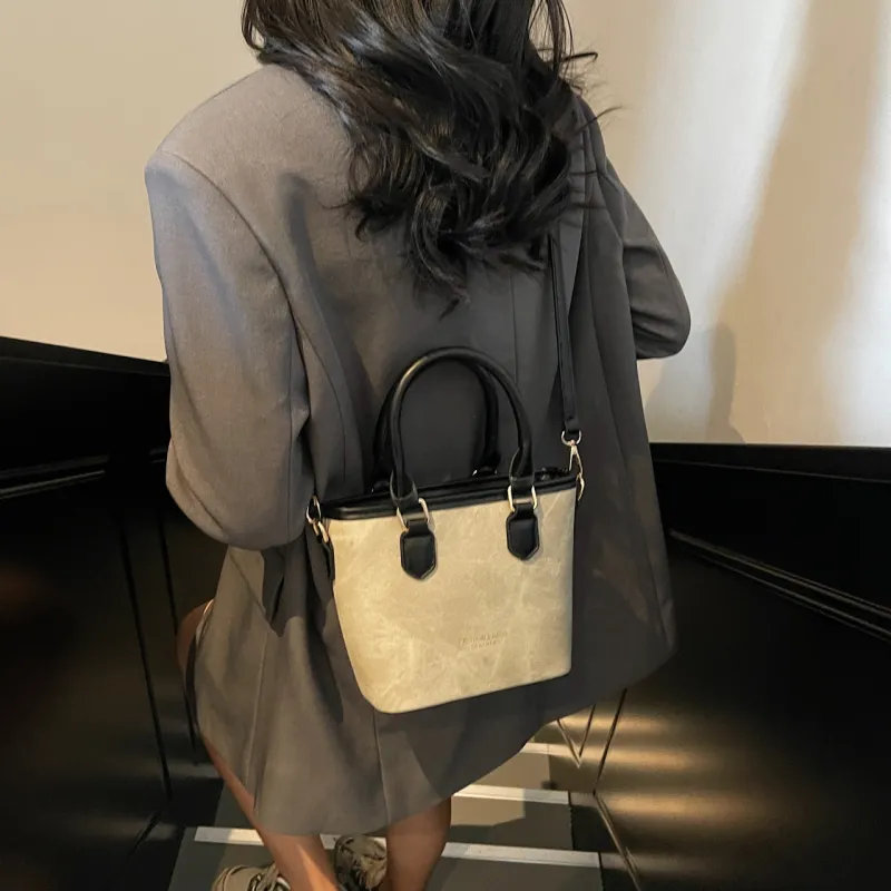 RIVMIND PU Handbag Regular Women's Beige & Black/Black/Brown/Pink-1