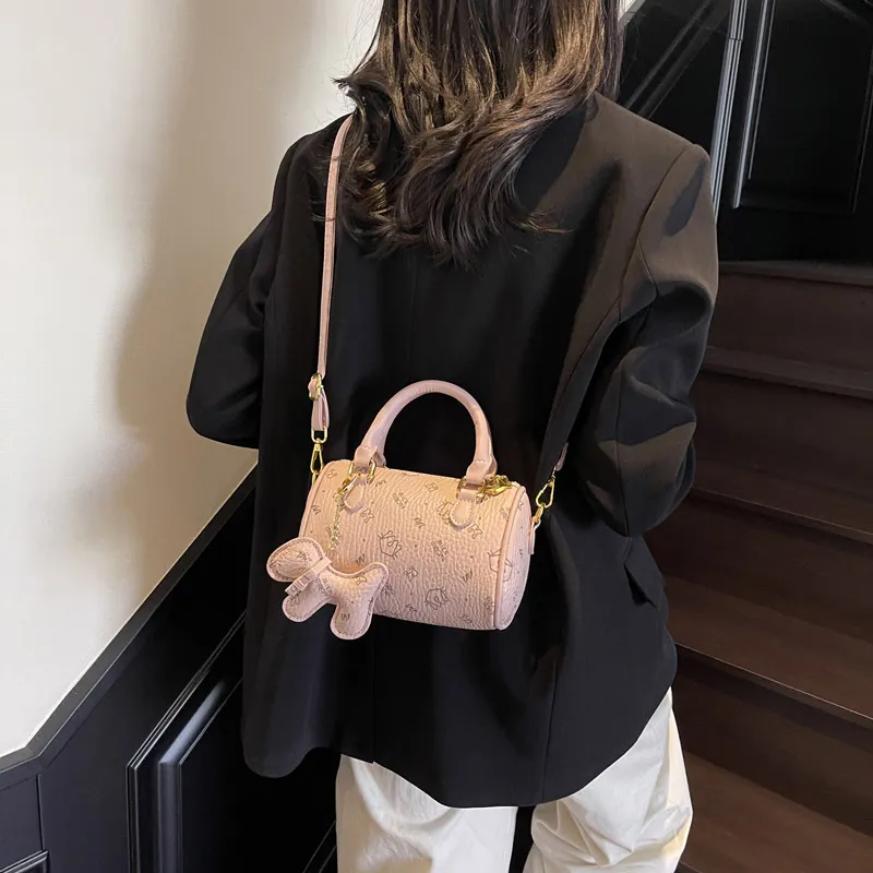 RIVMIND PU Handbag Women's White/Pink/Black/Coffee-7