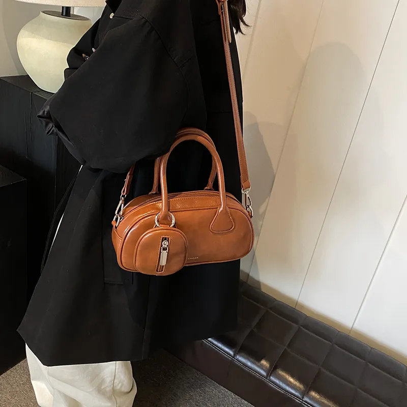 RIVMIND PU Shoulder Bag, Crossbody Bag, Handbag Regular Unisex Black/Red/Coffee/Brown-22