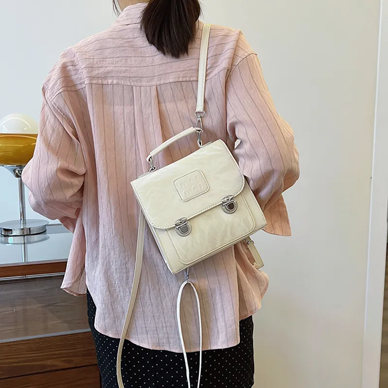 RIVMIND PU Backpack Women's White/Silver/Black/Pink-2