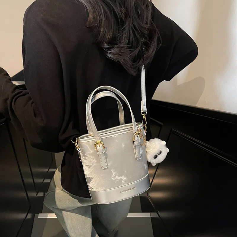 RIVMIND PU Shoulder Bag Women's White/Silver/Pink/Brown/Black-9