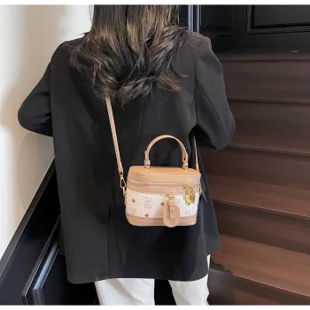RIVMIND PU Handbag Regular Women's White/Pink/Brown
