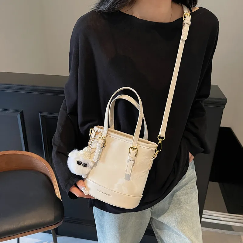 RIVMIND PU Shoulder Bag Women's White/Silver/Pink/Brown/Black-5