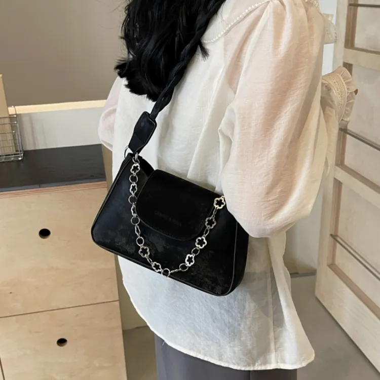 RIVMIND PU Crossbody One Shoulder Handbags Regular Women's Ecru/Black/Pink-4