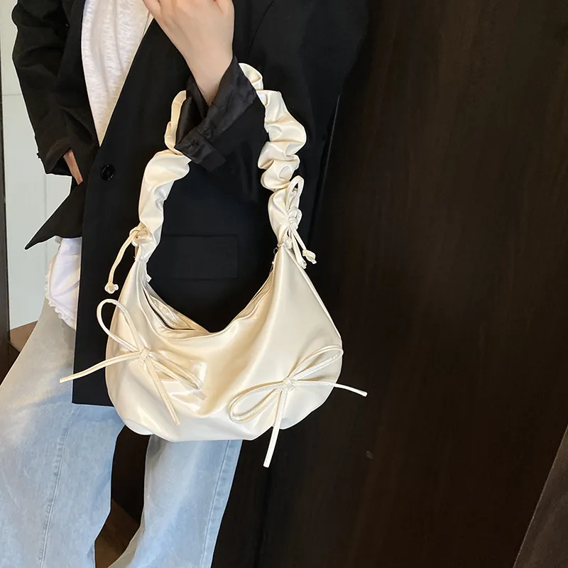 RIVMIND PU Shoulder Bag Women's White/Black/Purple/Yellow/Pink-3